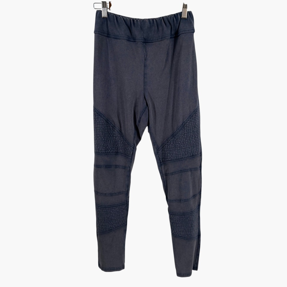 Sundance Navy Blue Textured Panel Leggings